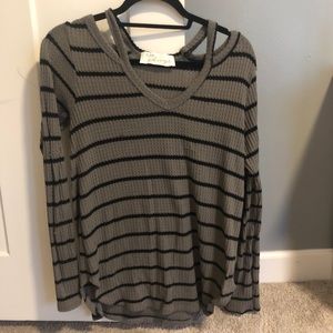 vintage havana striped long sleeve top